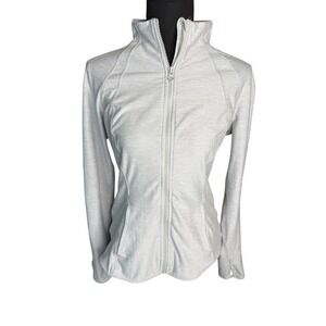 Women's Yogalicious Lux Ultra Soft Lightweight Gray Jacket Sz L Full Zip Jacket